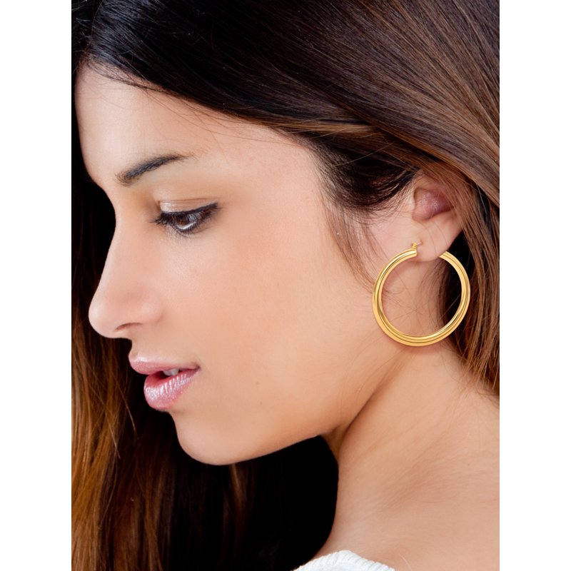 Women's Goldtone Polished Hoop Earrings - Jessica Simpson Accessories