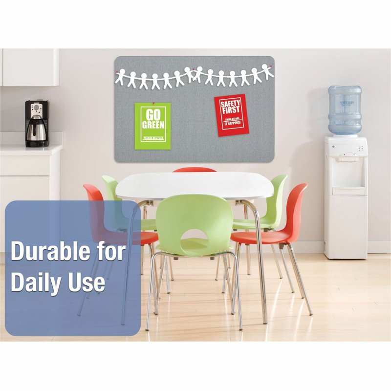 Frameless Fabric Bulletin Board 3' x 2' Gray Office Display Board