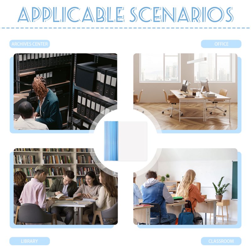 40 Pack Clear Report Covers with Sliding Bar - A4 & Letter Presentation Folders