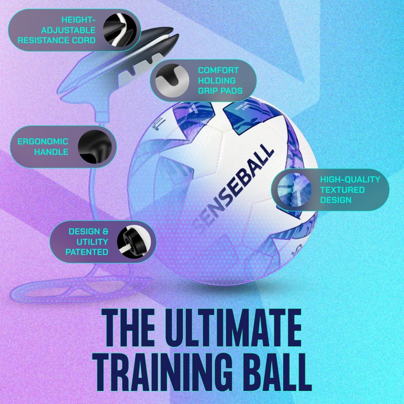 SenseBall Soccer Ball & Training App, Blue 0.9 lb - Size 3, Variation: Blue Adults & Kids