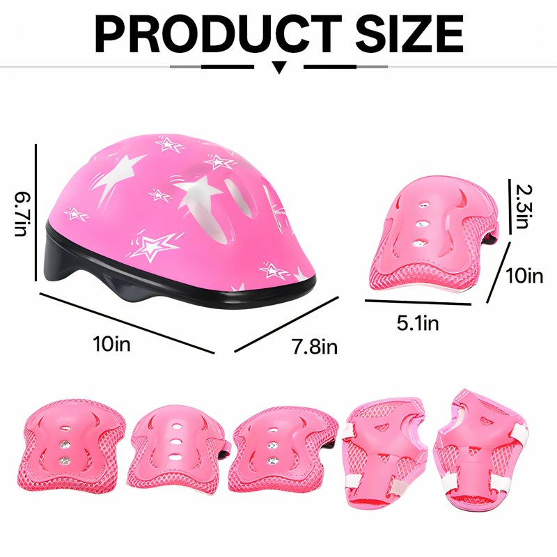 Kids Knee and Elbow Pads Set Breathable Support for Active Play - Pink & Blue