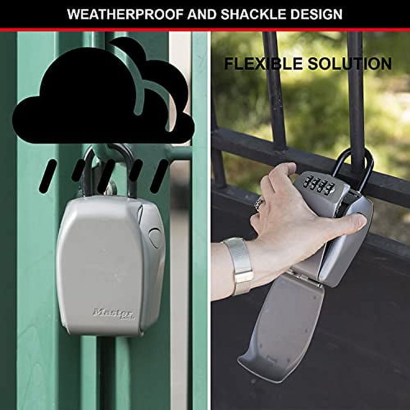 Heavy Duty Key Lock Box with Combination Lock - Portable Zinc Security Safe
