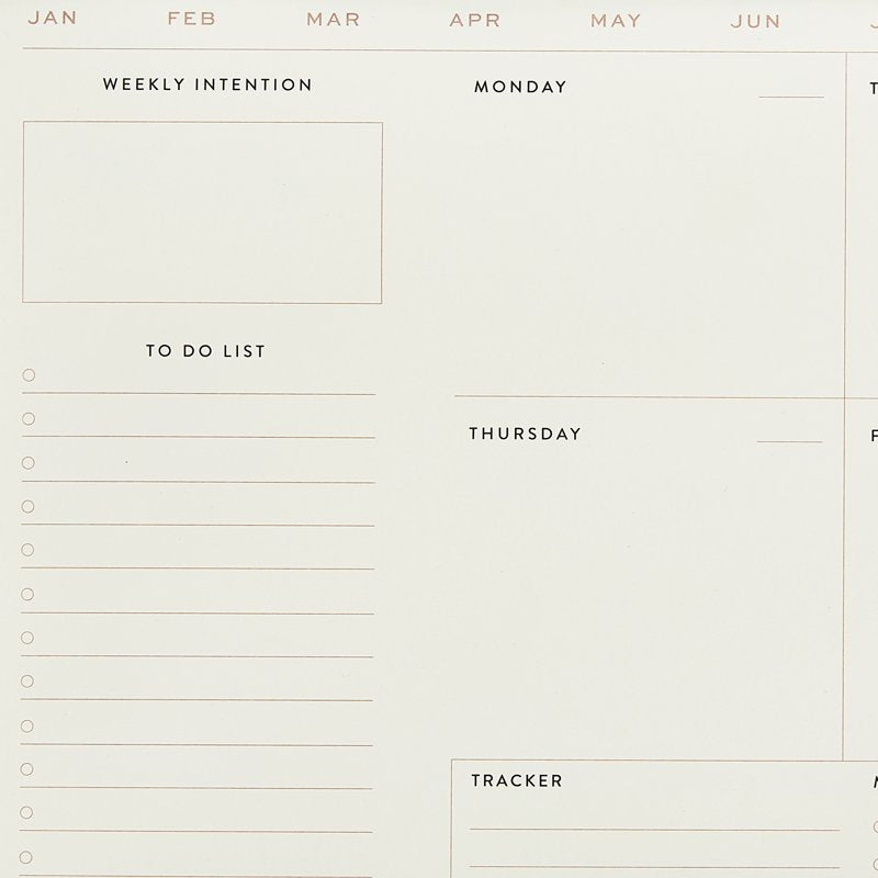Desk Pad Weekly Planner - Undated Kraft 14 x 9.75 Inch with 60 Sheets