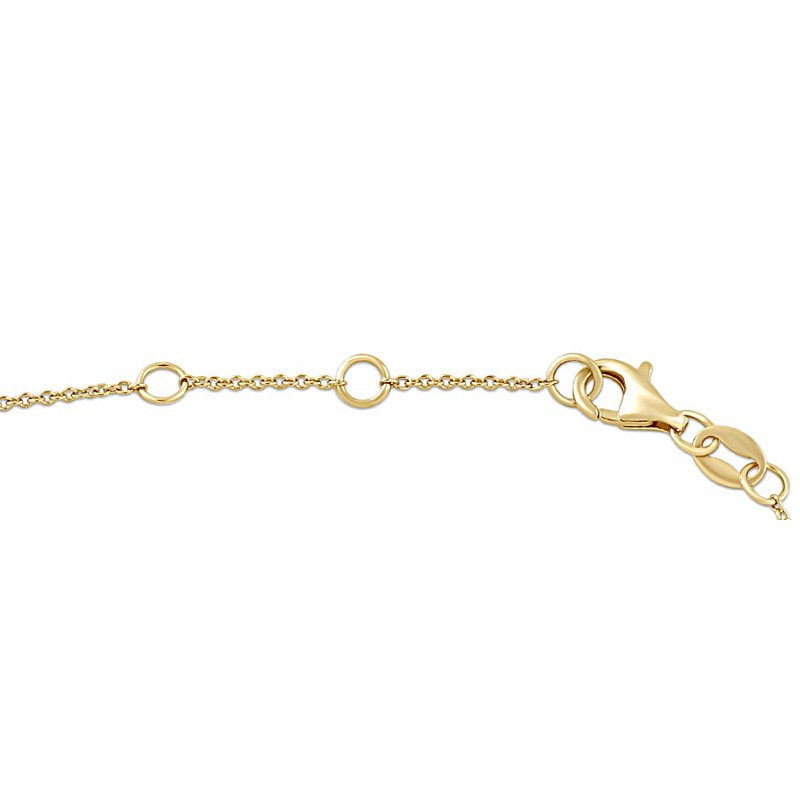Lab-Grown Diamond Heart Station Bracelet in Yellow Gold-Plated Silver | Dainty Jewelry Gift