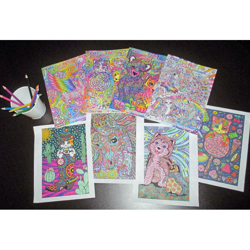 Lisa Frank Coloring Book - 40 Intricate Pages for Kids & Adults, Stress Relief, Paperback