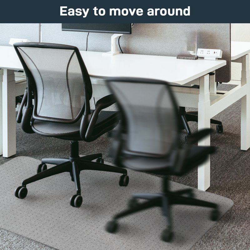 YEERSWAG 48"x36" Transparent PVC Chair Mat with Grippers for Carpet – Non-Slip Floor Protector