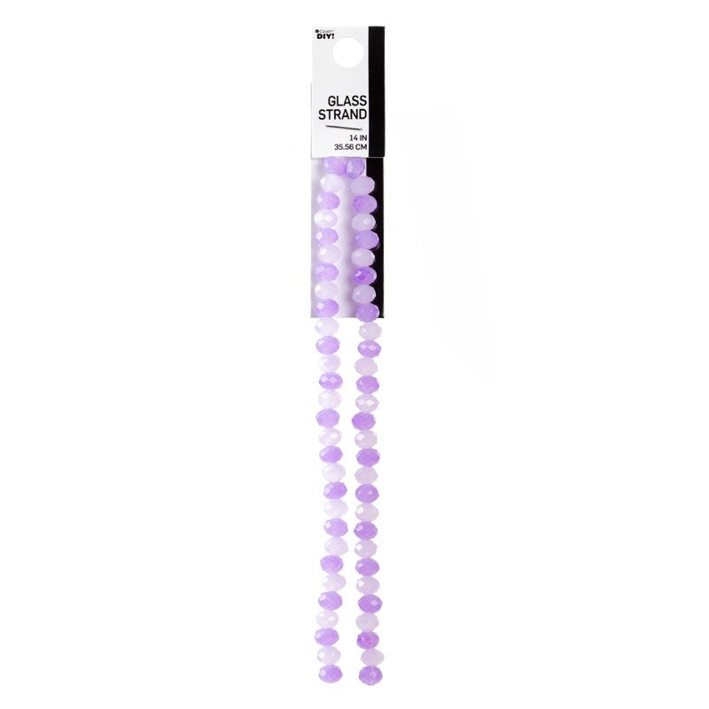 Glass Rondelle Beads 8mm - Purple Jewelry Making Supplies - 2-Strand 58 Pieces
