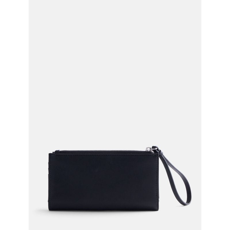 Women's Faux Leather Clutch Wallet with Card Slots and Wristlet Strap
