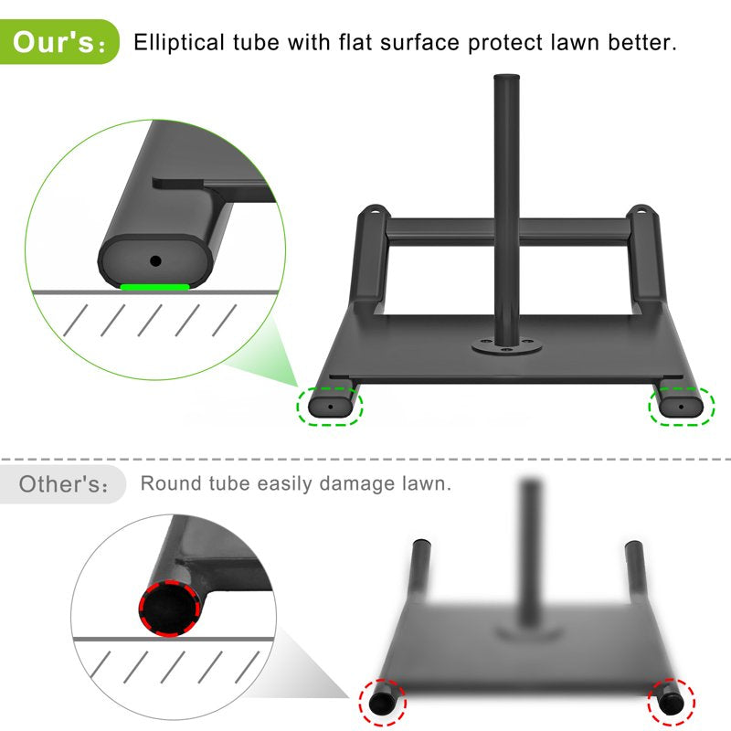 Weighted Sled for Speed & Strength Training - Fits 1" & 2" Plates, Black