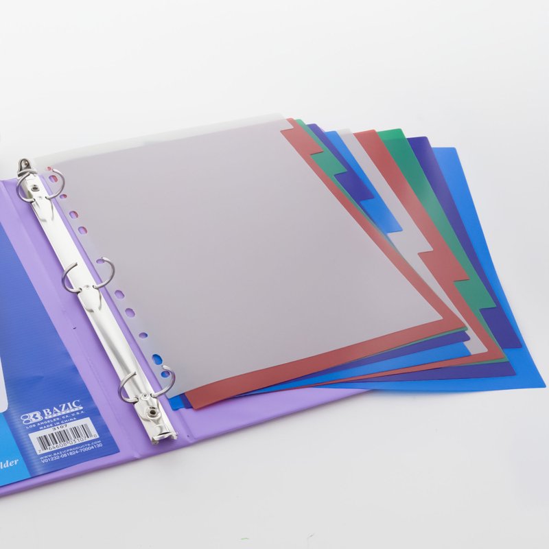 10-Color Binder Dividers with Tabs - 11-Hole Index Tabs, Multi Pack