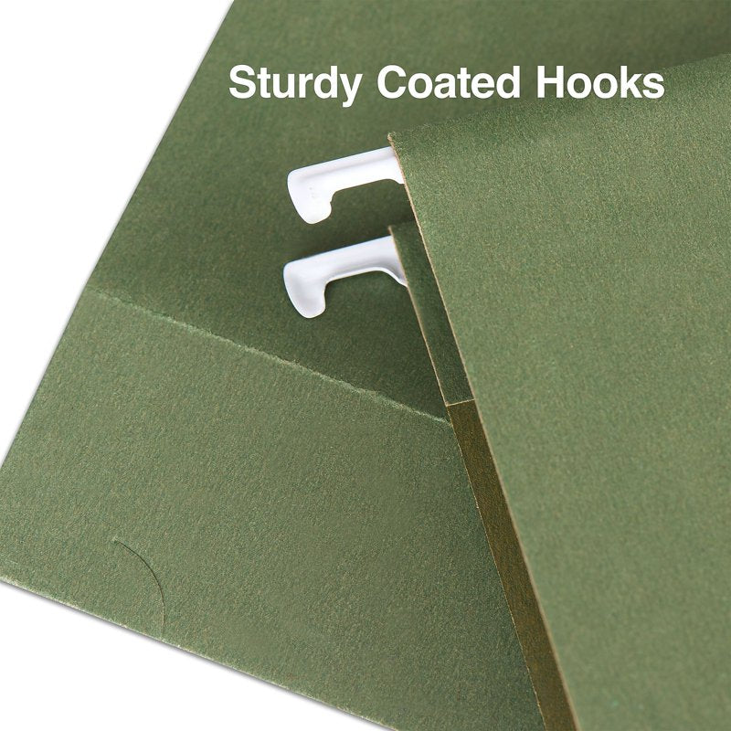 Hanging File Folders 2 Inch Expansion Letter Size Green 25 Pack Office Organization