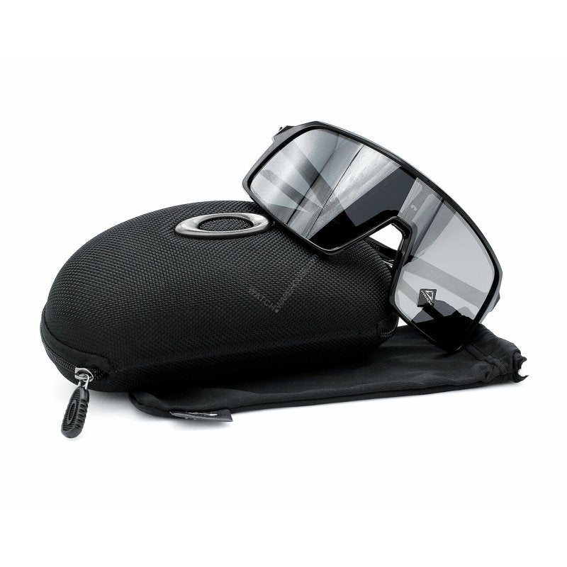 Unisex Shield Sunglasses with Prizm Black Lenses - Polished Black Frame