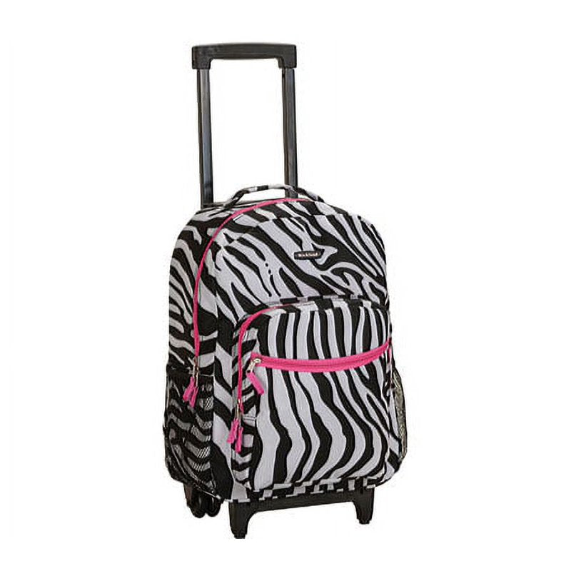 17-Inch Rolling Backpack with Double Wheels and Organizer