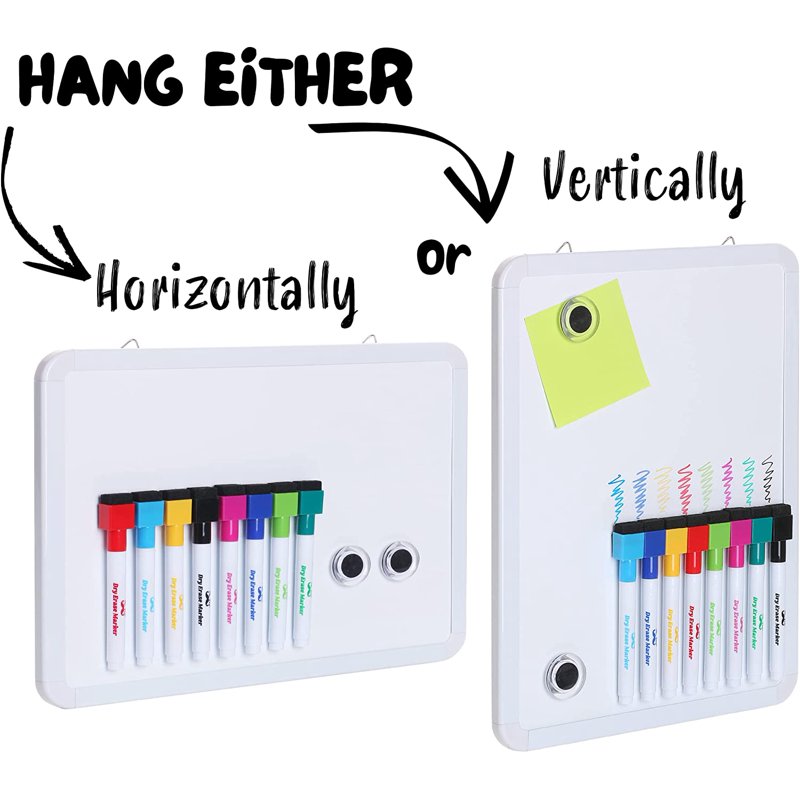 Magnetic Dry Erase Whiteboard Set 12.5x9.5 with Markers & Magnets
