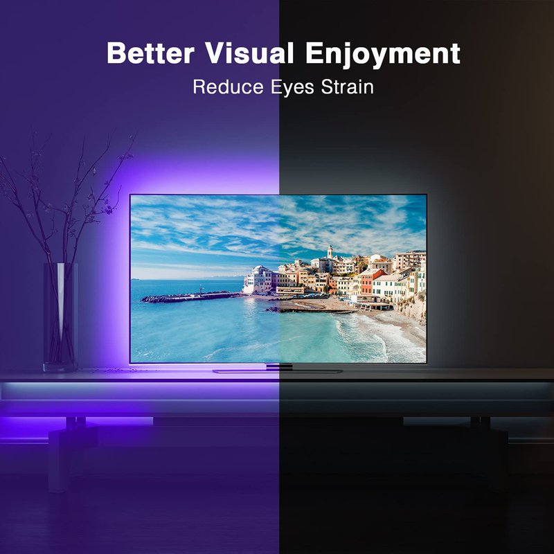 15ft RGB LED TV Backlight Kit for 65-75 Inch Smart TVs and Gaming Rooms