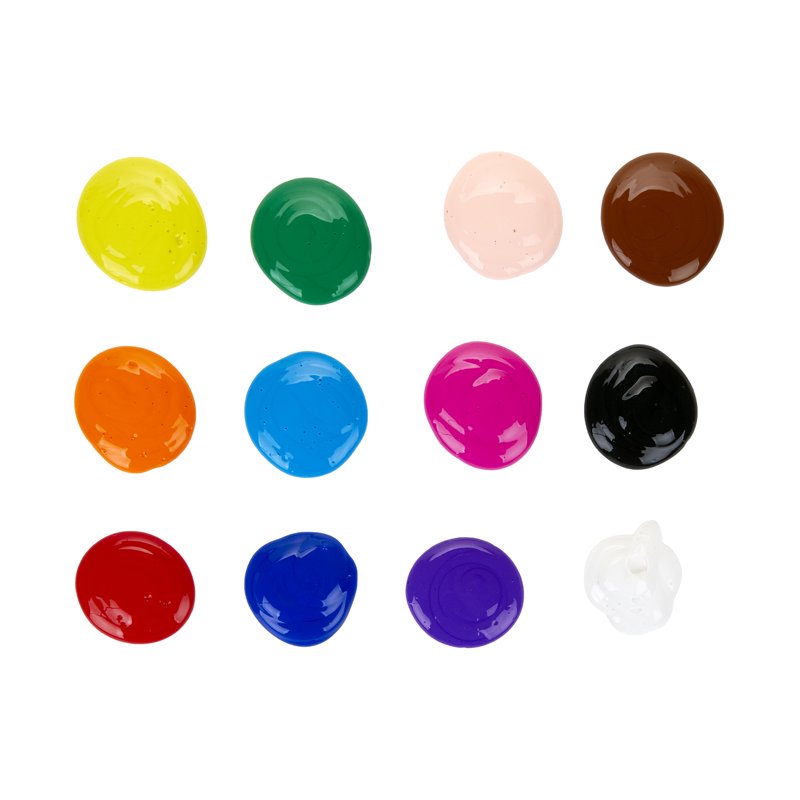 Washable Paint Bottles - Assorted Colors, 16 oz, 12 Pack