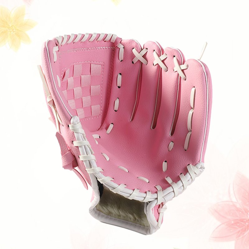 Kids Left Hand Baseball Glove Softball Glove for Youth Infielder Pink