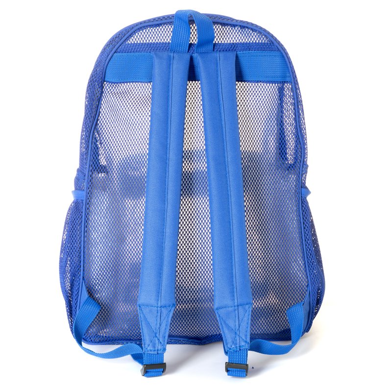 Unisex Mesh Backpack Student Bookbag Large Zipper School Daypack - Royal Blue