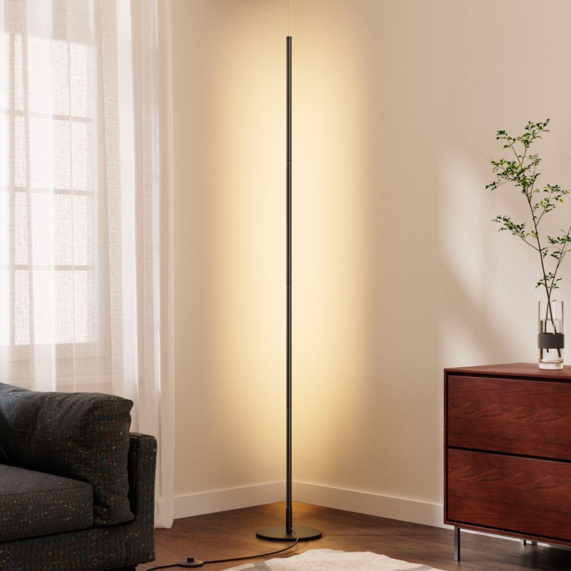 Modern LED Corner Floor Lamp 57.5 Inch Dimmable Standing Light for Living Room & Bedroom