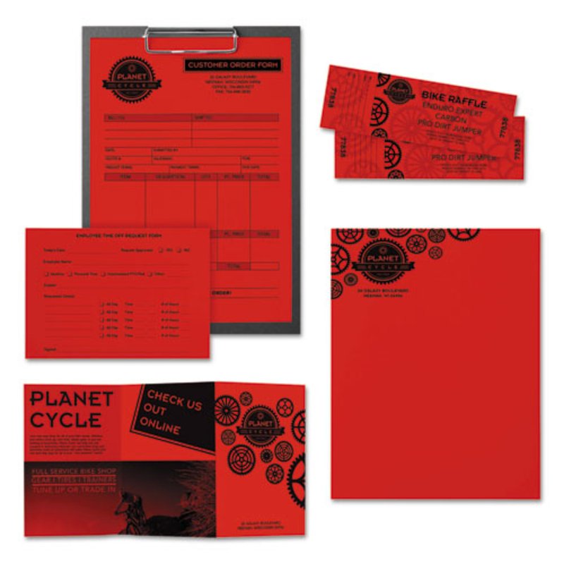 Bright Color Recycled Paper - 8.5 x 11 Inch, 24 Lb, Re-Entry Red, 500 Sheets