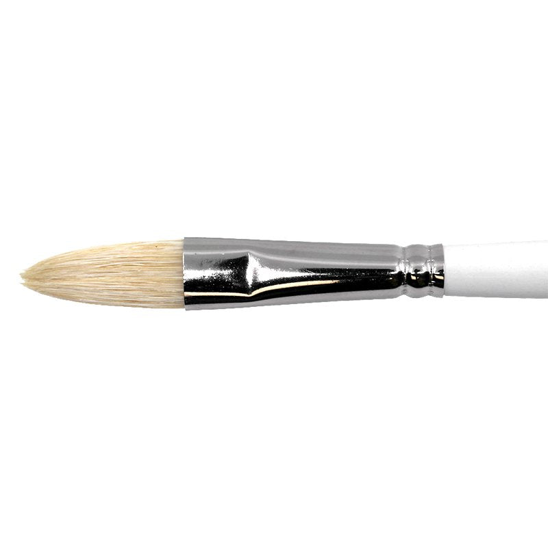 Bob Ross Oil Filbert Brush #6 Natural Hog Bristle For Oil Painting
