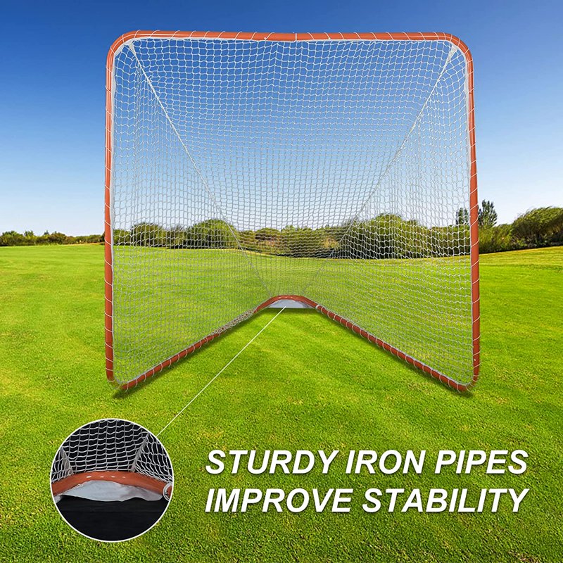 Portable Lacrosse Goal 6x6x7 Feet for Backyard & Practice Training