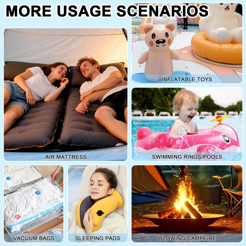 Rechargeable Mini Electric Air Pump with 5200mAh Battery for Inflatables & Air Mattresses