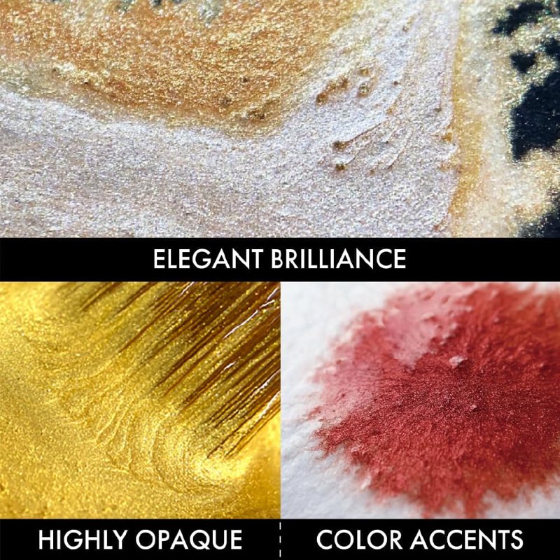 24 Watercolor Paint Set with Metallic & Glittery Colors for Artists