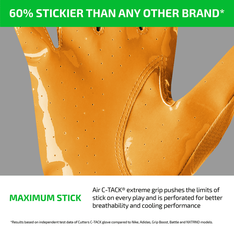 Football Receiver Gloves with Grip and Breathability - Adult L Solid Gold