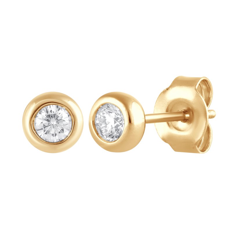 Lab Grown Diamond Stud Earrings in Sterling Silver for Women - 1/5 Ct