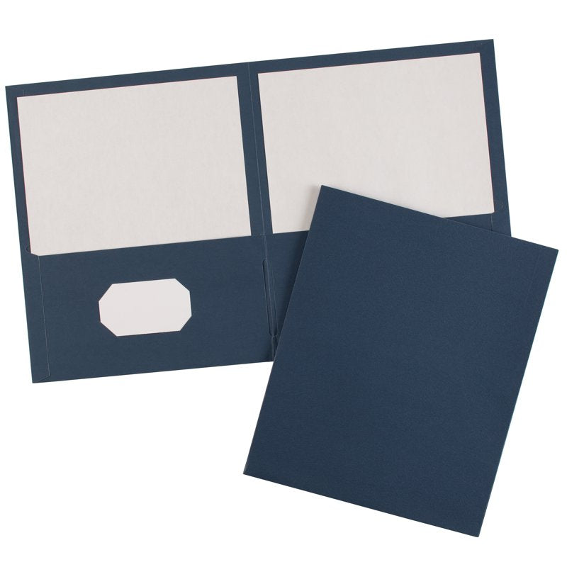 Blue Two Pocket Folders Pack of 25 - Holds 40 Sheets Each, Office & School Use