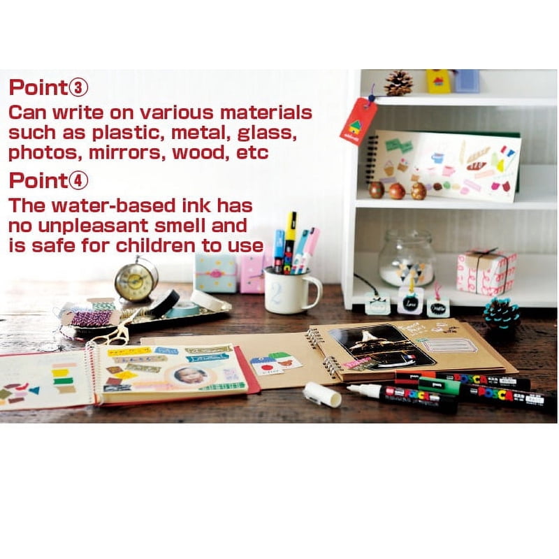 Posca Paint Marker Pens Set 18 Colors Medium Point Waterproof & Lightfast