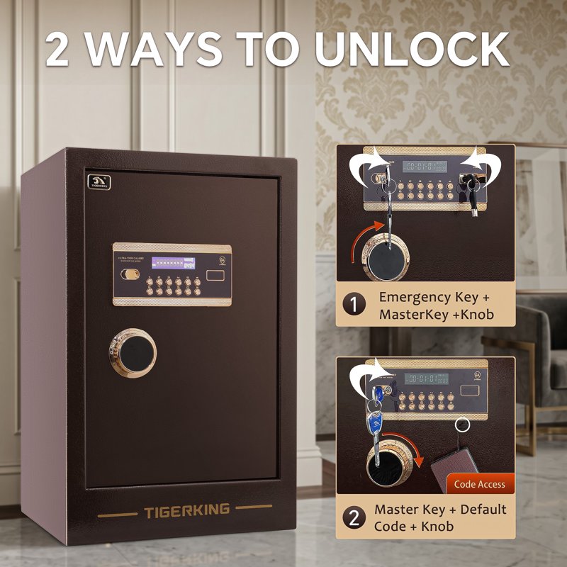 Digital Security Safe Box 3.5 Cu Ft with Electronic Keypad and Removable Shelf