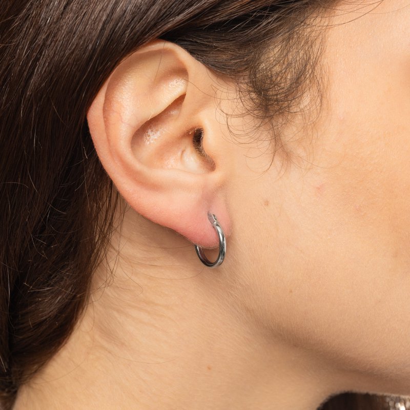 Sterling Silver Hoop Earrings Set with Click Top Closures - 3 Sizes