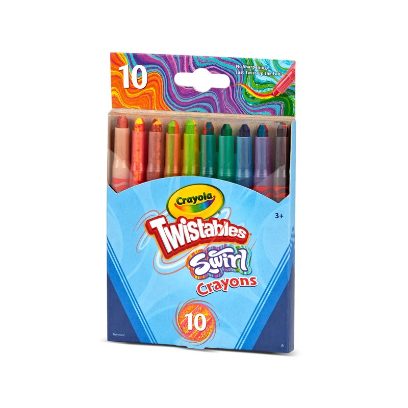 Multicolor Twistable Crayons Set - 10 Mini Swirl Crayons for Kids & Art Projects