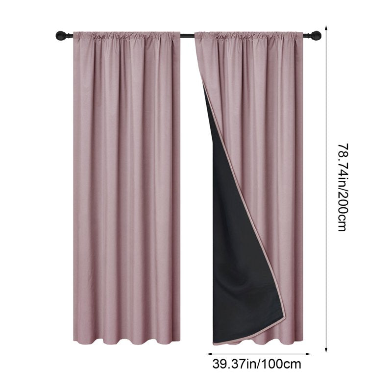 Blackout Window Curtains with Sun & Sound Insulation - Thermal Insulating Drapes