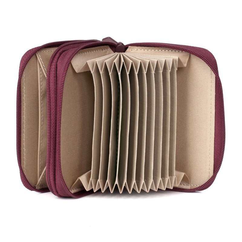 Leather Wallet with Multiple Card Slots and ID Window for Women