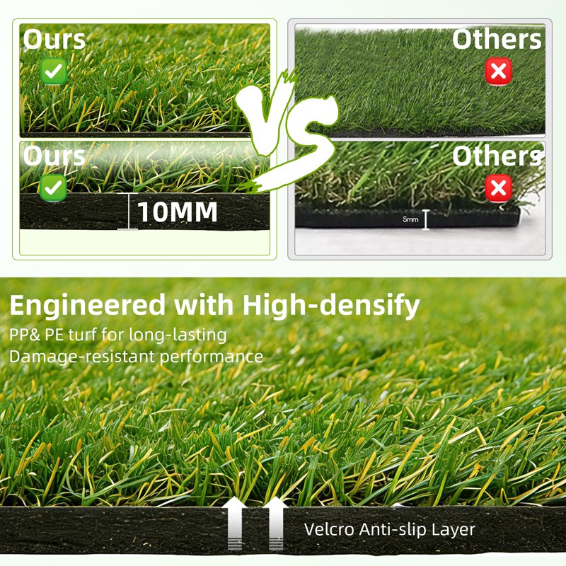 FelixKing 5x4 ft Golf Hitting Mat with Ball Tray, 26mm Turf, 6 Tee Holes, for Indoor/Outdoor Practice – Variation: 5 x 4 ft, 1.02 in, Fairway
