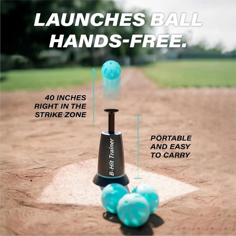 Baseball Batting Tee with Popper Balls - Durable Nylon Training Equipment for Kids & Adults