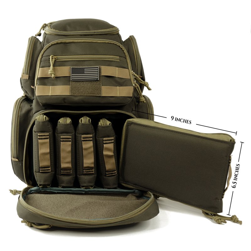 Heavy Duty Lockable Shooting Range Backpack with Rain Cover - Unisex Adult Gear