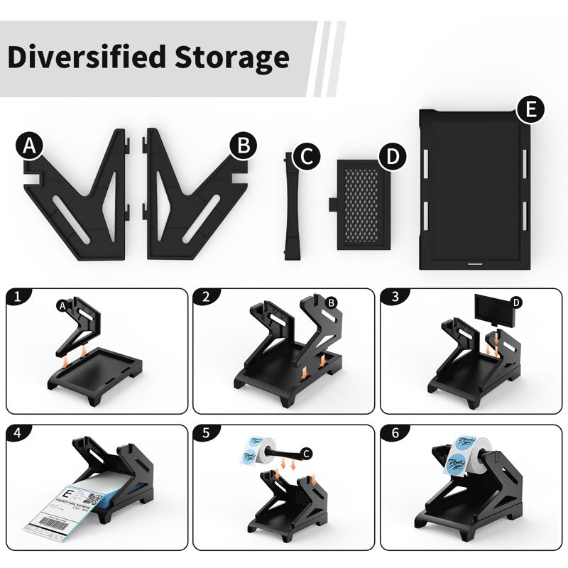 Thermal Label Roll Holder for Desktop Printers 4x6 Inches Organization