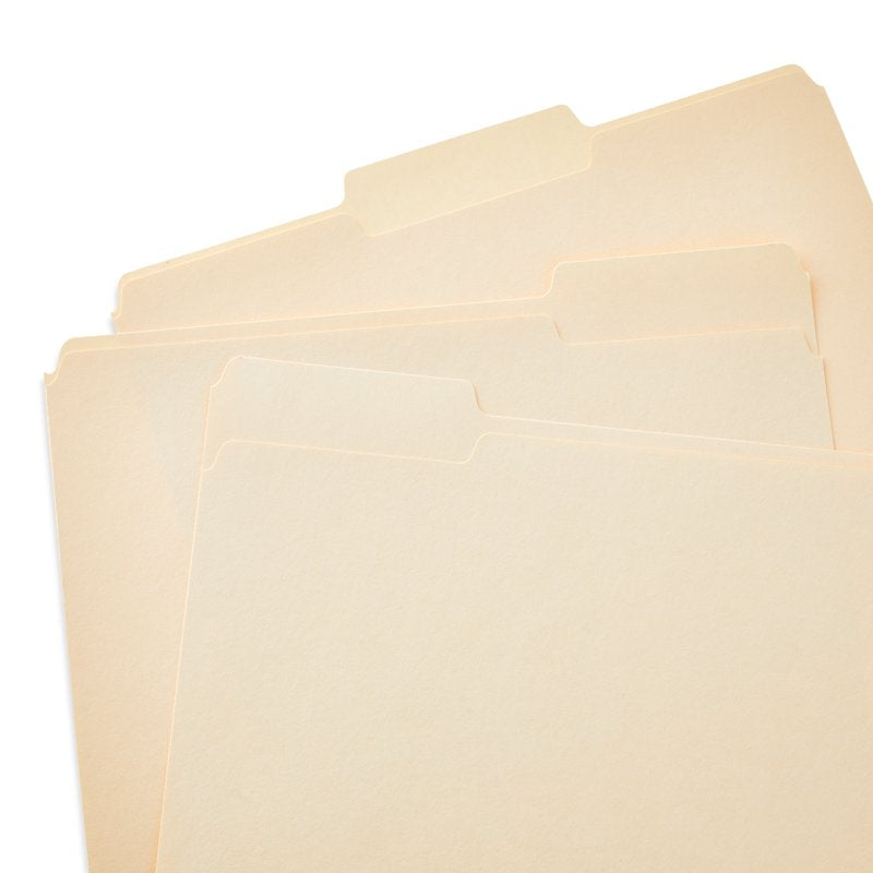 Letter Size 1/3 Cut File Folders - Manila, Bulk Pack of 75