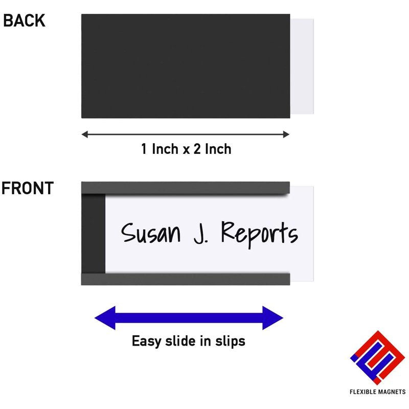 Magnetic Shelf Label Holders with Removable Strips & Protectors - 75 Pieces