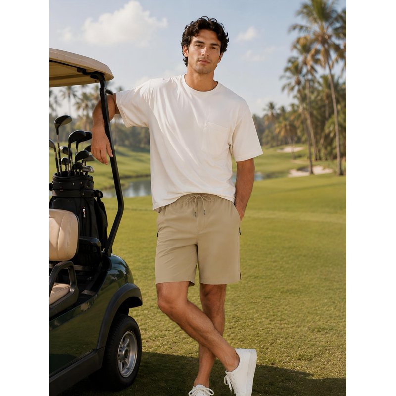 Men's Athletic Shorts with Zipper Pockets - Lightweight Stretch Workout Gear