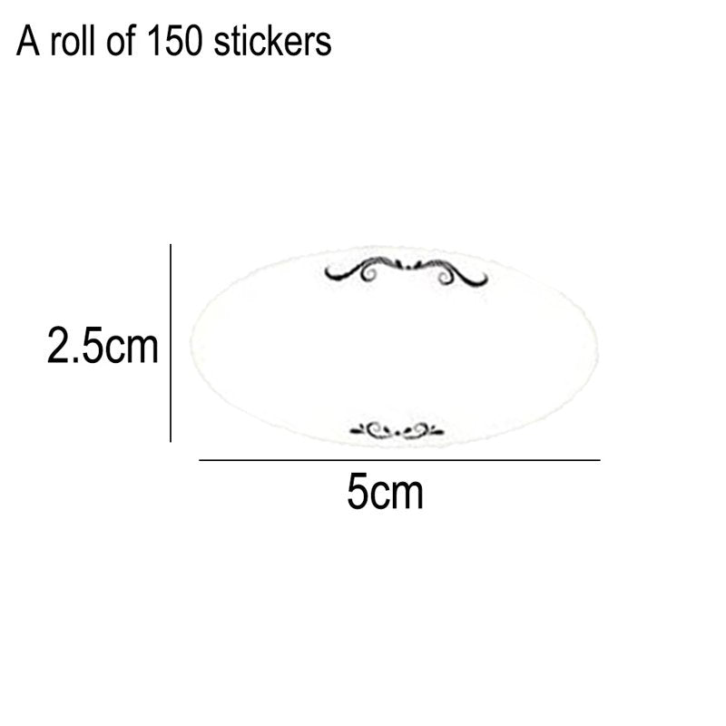 150PCS Food Storage Labels Stickers - Write-On Oval Labels for Canning & Containers