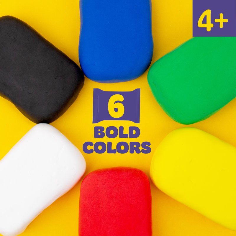 Multicolored Air-Dry Clay 6-Pack for Arts & Crafts, Sculpting & Kids' Play