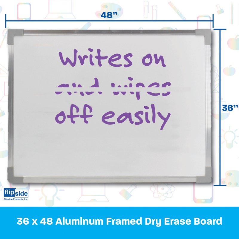 36x48 Inch Aluminum Framed Dry Erase Whiteboard for Office & Classroom
