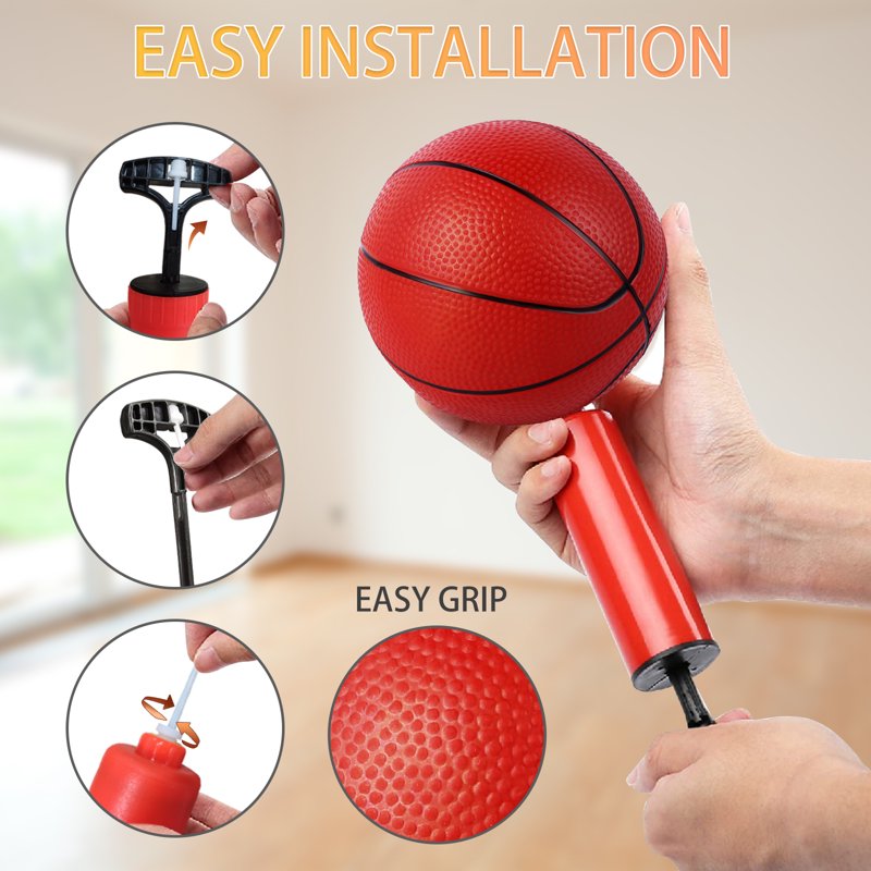 Indoor Basketball Hoop Set for Kids & Adults with 3 Balls & Net - Door Mount