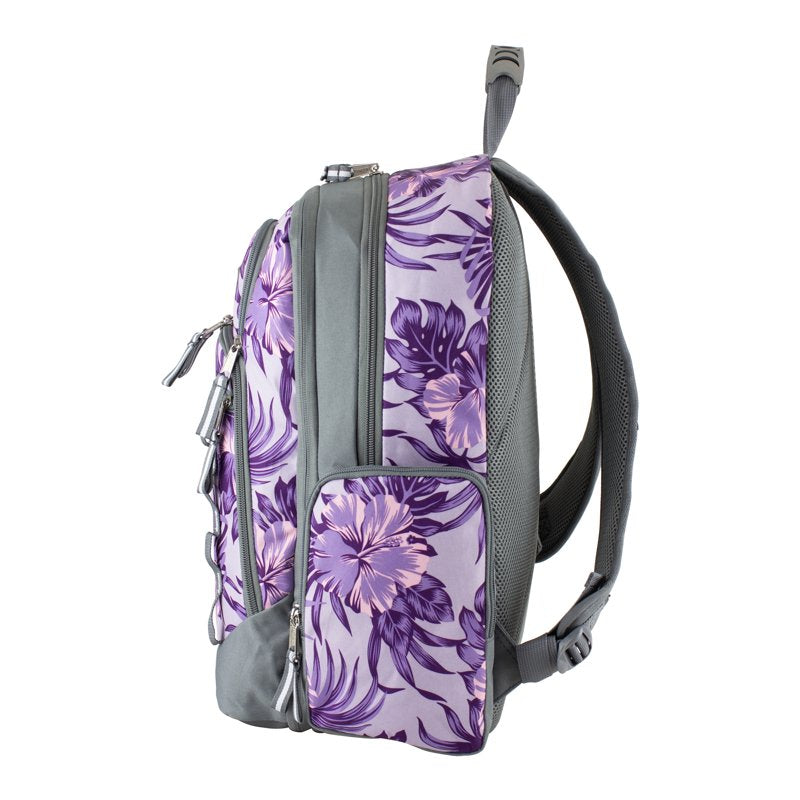 Expandable Recycled Polyester Laptop Backpack with Tech Sleeve & Water-Resistant Bottom