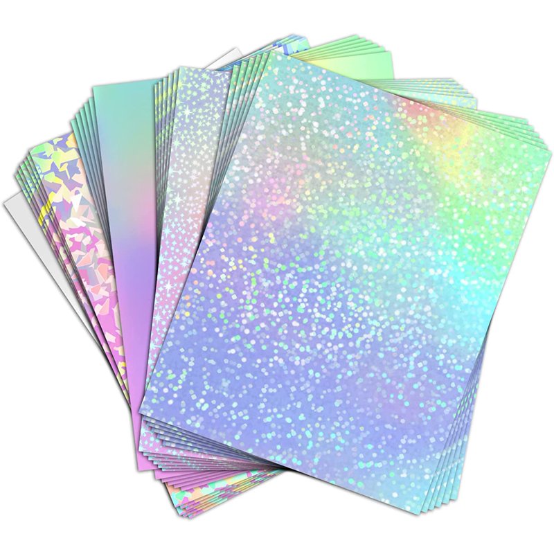 Self-Adhesive Holographic Laminating Sheets A4 - Waterproof Sticker Overlay - 25 Sheets